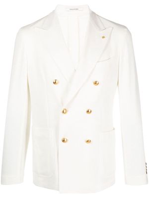 Tagliatore double-breasted cotton blazer - White
