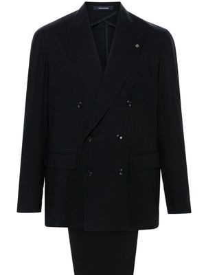 Tagliatore double-breasted crepe suit - Blue