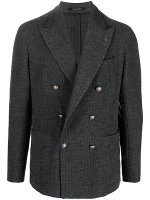 Tagliatore double-breasted knitted blazer - Grey