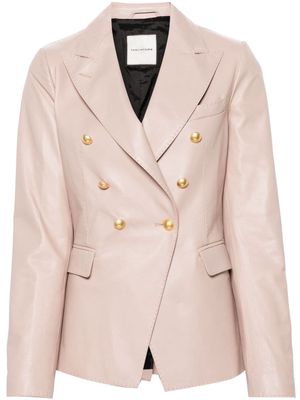 Tagliatore double-breasted leather blazer - Pink
