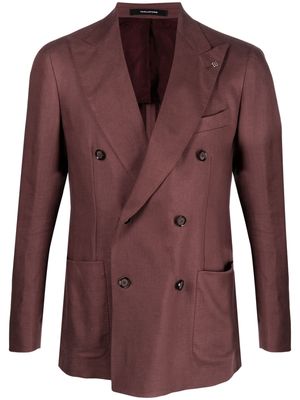 Tagliatore double-breasted linen blazer - Red