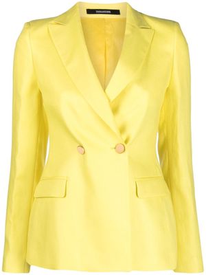 Tagliatore double-breasted linen blazer - Yellow