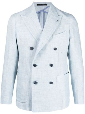 Tagliatore double-breasted linen jacket - Blue