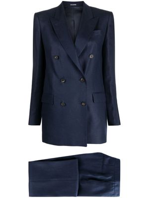 Tagliatore double-breasted linen suit - Blue