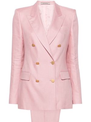 Tagliatore double-breasted linen suit - Pink