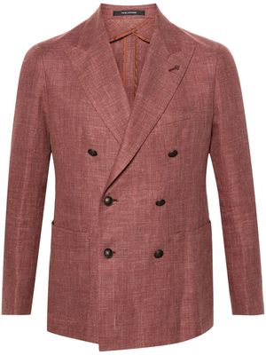 Tagliatore double-breasted mélange-effect blazer - Brown