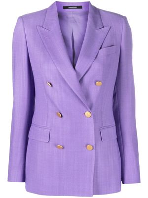 Tagliatore double-breasted peak-lapel blazer - Purple