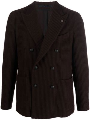 Tagliatore double-breasted ribbed blazer - Red