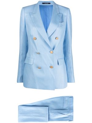 Tagliatore double-breasted silk suit - Blue