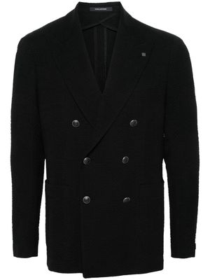 Tagliatore double-breasted textured blazer - Black