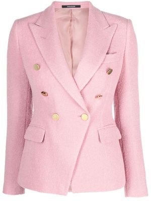 Tagliatore double-breasted virgin wool-blend blazer - Pink