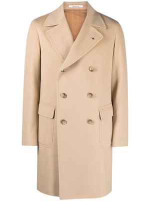 Tagliatore double-breasted virgin wool blend coat - Brown