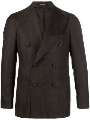 Tagliatore double-breasted virgin-wool jacket - Brown
