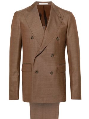 Tagliatore double-breasted virgin wool suit - Brown