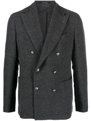 Tagliatore double-breasted wool tweed blazer - Grey