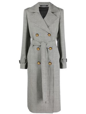 Tagliatore doubled-breasted belted coat - Black