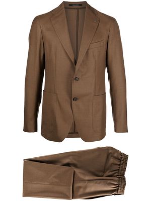Tagliatore drawstring-waist single-breasted suit - Brown