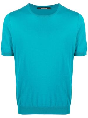 Tagliatore fine-knit short-sleeve T-shirt - Blue