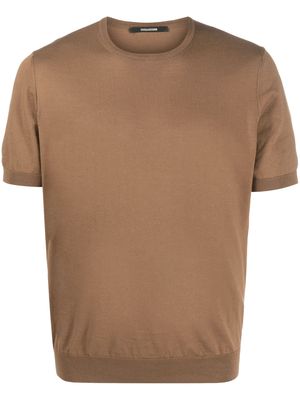 Tagliatore fine-knit short-sleeve T-shirt - Brown