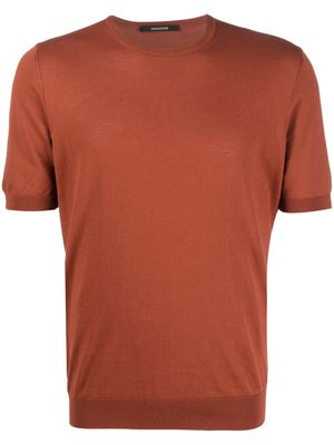 Tagliatore fine-knit short-sleeve T-shirt - Orange