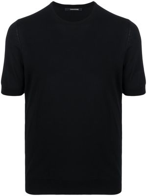 Tagliatore fine-knit short-sleeved T-shirt - Black