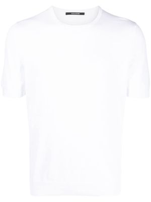 Tagliatore fine-knit short-sleeved T-shirt - White