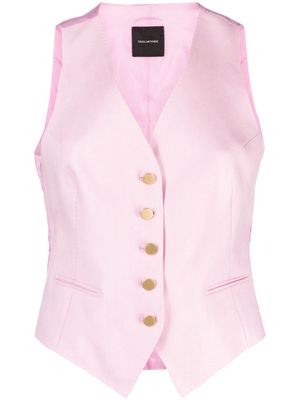 Tagliatore front-button sleeveless waistcoat - Pink