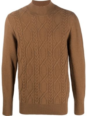 Tagliatore funnel-neck wool sweater - Brown