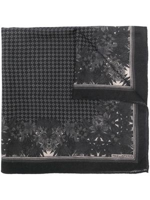 Tagliatore geometric floral-print scarf - Black