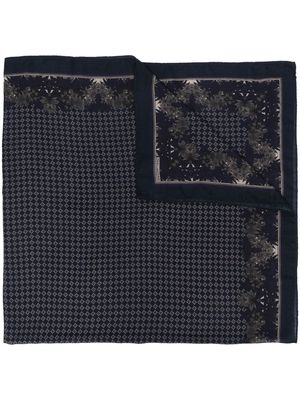 Tagliatore geometric-print wool-cashmere foulard - Blue