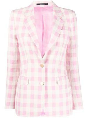 Tagliatore gingham check pattern blazer - Pink