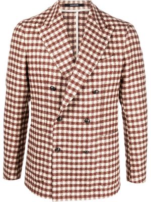 Tagliatore gingham double-breasted blazer - Red