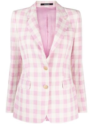 Tagliatore gingham-pattern single-breasted blazer - Pink