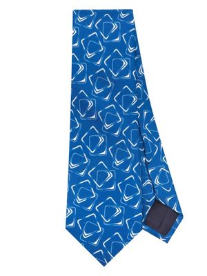 Tagliatore graphic-print silk tie - Blue