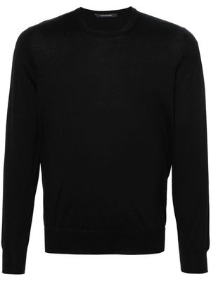 Tagliatore Gray long-sleeve fine-knit jumper - Black