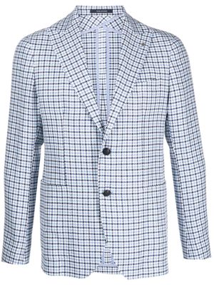 Tagliatore grid-pattern single-breasted blazer - Blue