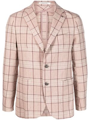 Tagliatore grid-pattern single-breasted blazer - Pink