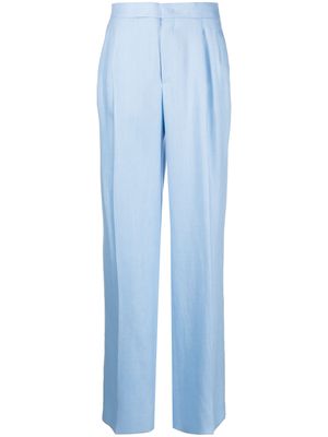 Tagliatore high-waisted pleated trousers - Blue