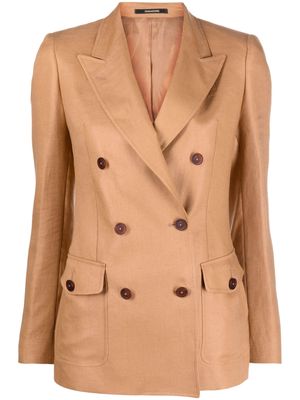 Tagliatore Hilda double-breasted linen blazer - Brown