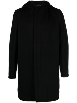 Tagliatore hooded single-breasted coat - Black
