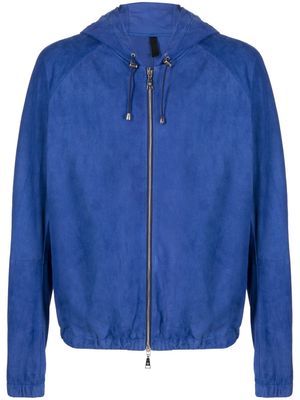 Tagliatore hooded zip-up jacket - Blue