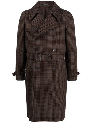 Tagliatore houndstooth double-breasted coat - Brown