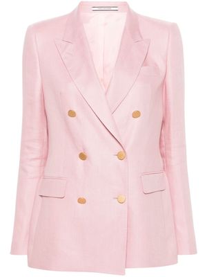 Tagliatore interlock-twill linen blazer - Pink