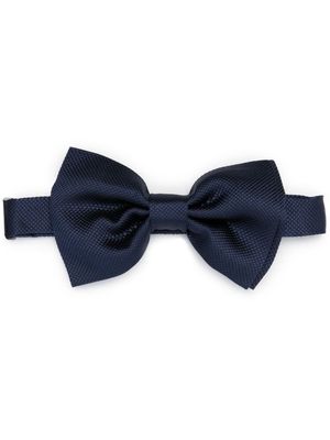 Tagliatore jacquard silk bow tie - Blue