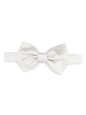Tagliatore jacquard silk bow tie - White