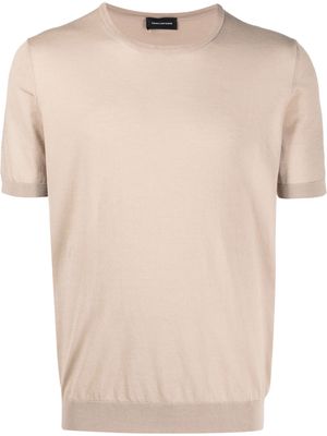 Tagliatore jersey ribbed-trim T-Shirt - Neutrals