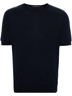 Tagliatore Josh fine-knit cotton T-shirt - Blue