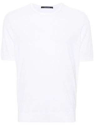 Tagliatore Josh fine-knit cotton T-shirt - White