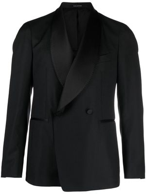 Tagliatore K-Elliot houndstooth tuxedo blazer - Black