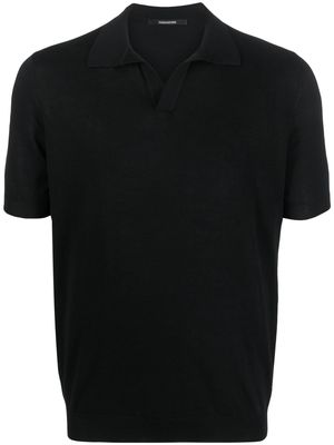 Tagliatore Keith spread-collar polo shirt - Black